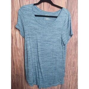 APT 9 Essentials Heather Blue Rayon Blend Scoop Neck Short Sleeve Tee Size M